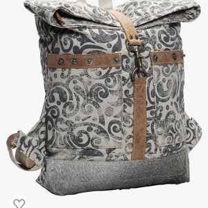 Myra Backpack. Canvas and cowhide